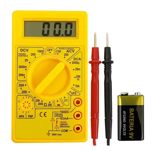 Multímetro Digital Profissional Portátil – Precisão e Versatilidade para Todos os Testes Elétricos!