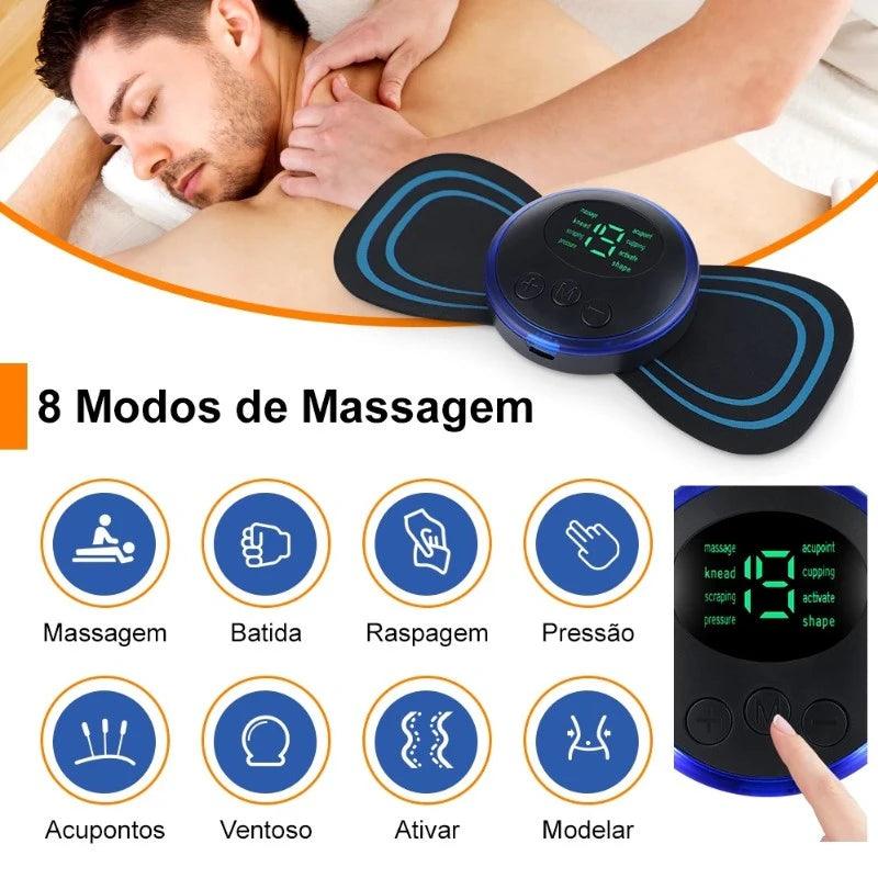 Sinta o Alívio: Mini Massajador Elétrico EMS para Musculo cervical com Estímulo Profundo e Portátil