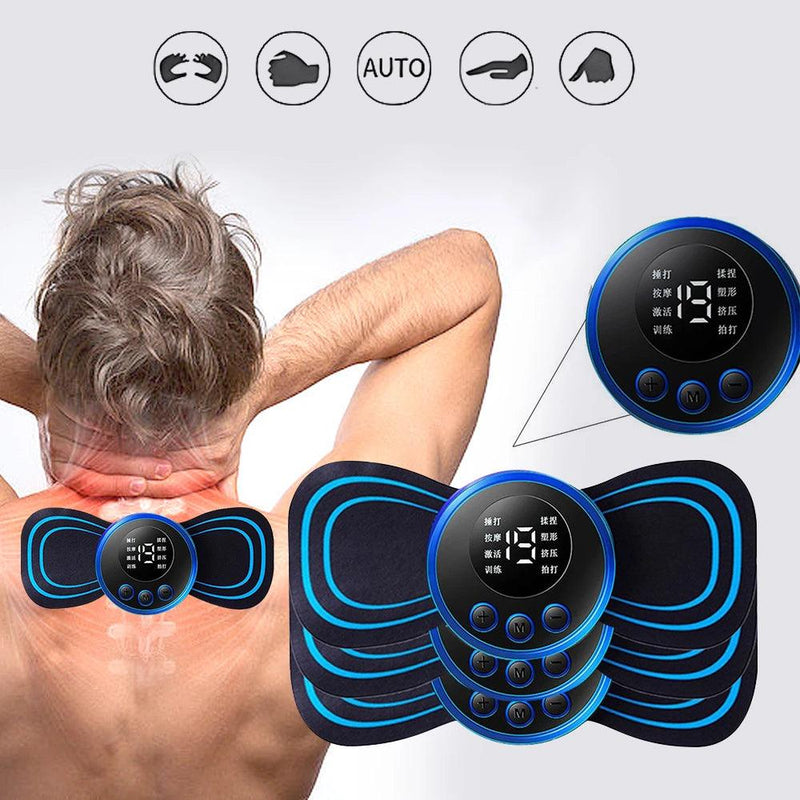 Sinta o Alívio: Mini Massajador Elétrico EMS para Musculo cervical com Estímulo Profundo e Portátil