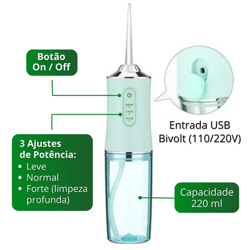 Irrigador Bucal PowerClean® - Limpeza Completa [60% OFF]