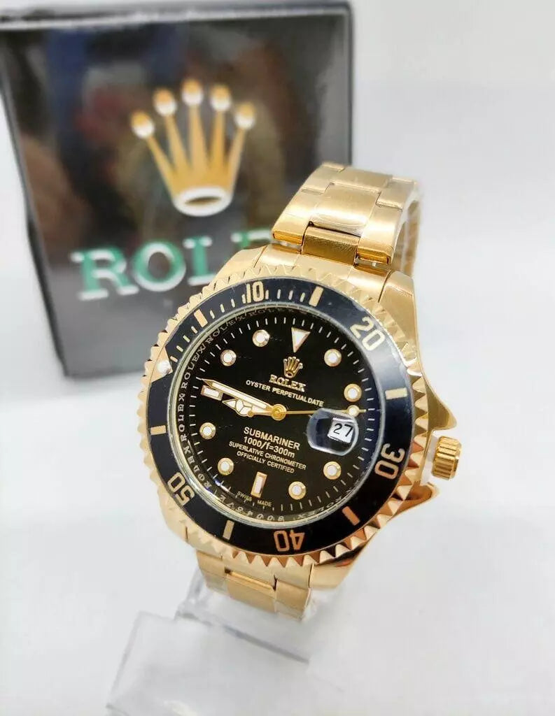 Rolex Submariner X230 A Prova D'água - Dourado com preto