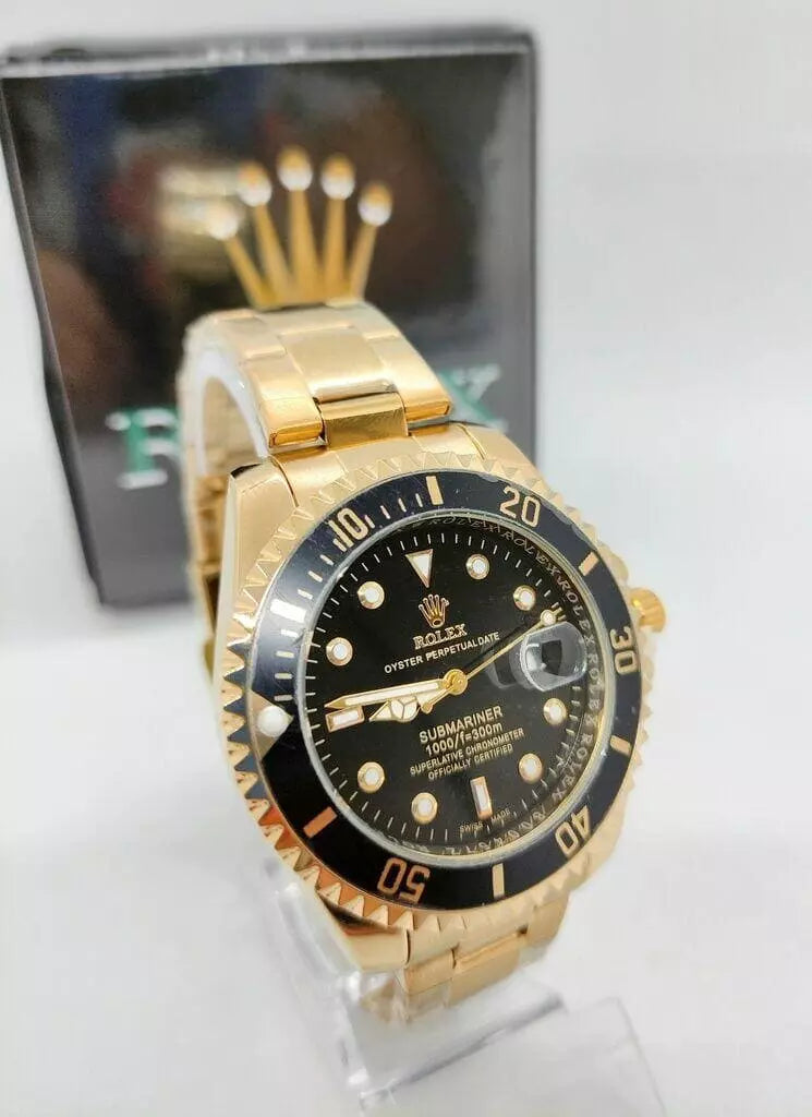 Rolex Submariner X230 A Prova D'água - Dourado com preto