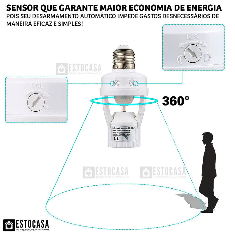 E27 P/Photocell Ample Socket Presence Sensor