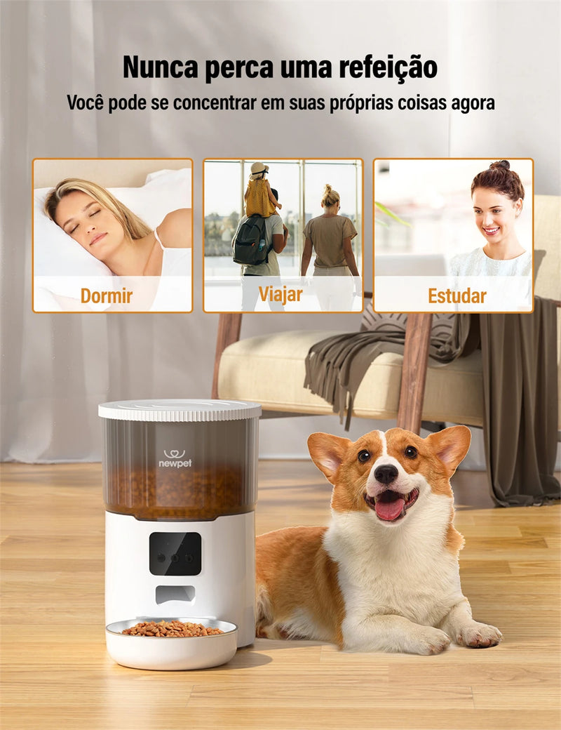 Dispensador automático de alimentação remota Adequado para gatos e Cães