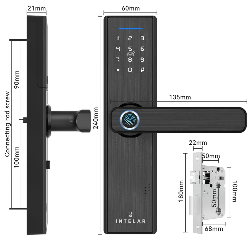 Fechadura de porta digital eletrônica Tuya