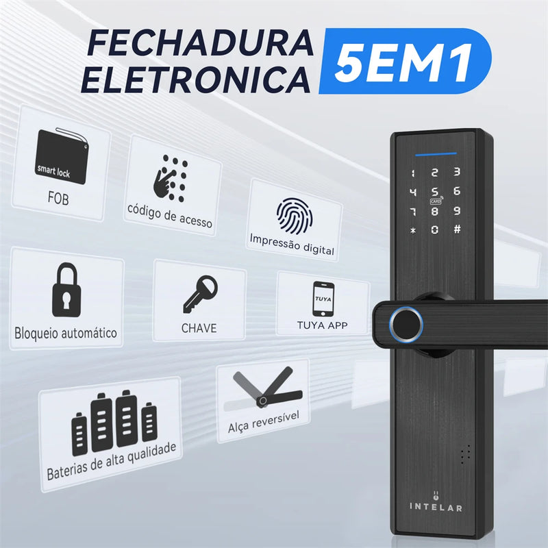 Fechadura de porta digital eletrônica Tuya