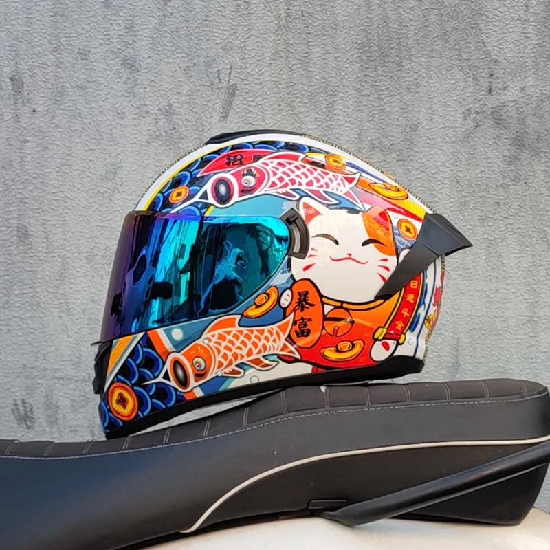 Capacete de Moto Full Face com Viseira Dupla – Proteção Completa e Conforto Quente para o Inverno