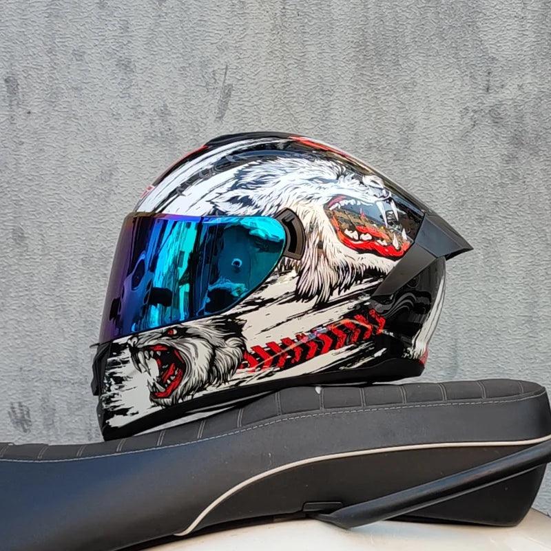 Capacete de Moto Full Face com Viseira Dupla – Proteção Completa e Conforto Quente para o Inverno