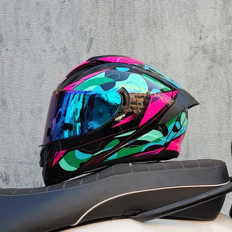 Capacete de Moto Full Face com Viseira Dupla – Proteção Completa e Conforto Quente para o Inverno