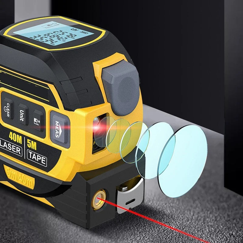 3 em 1 Fita métrica a laser telêmetro infravermelho de alta precisão inteligente