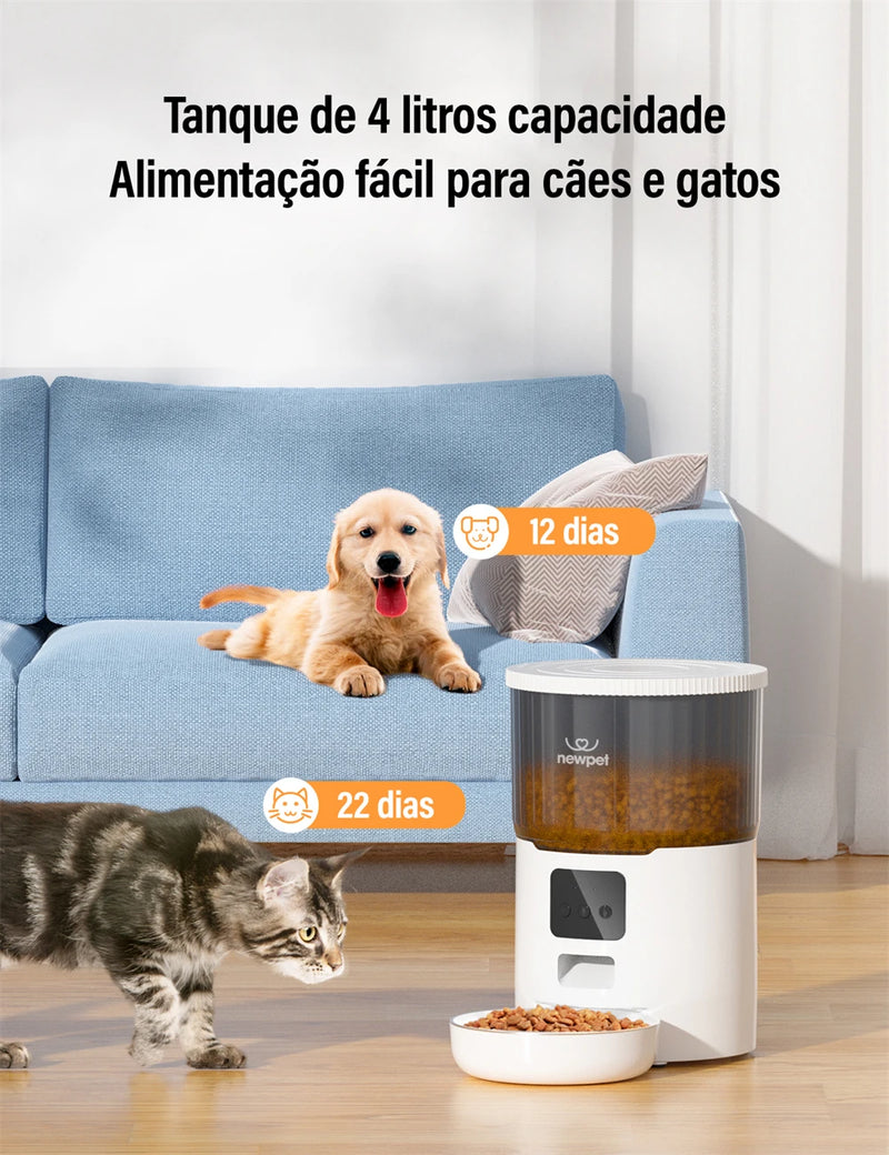 Dispensador automático de alimentação remota Adequado para gatos e Cães