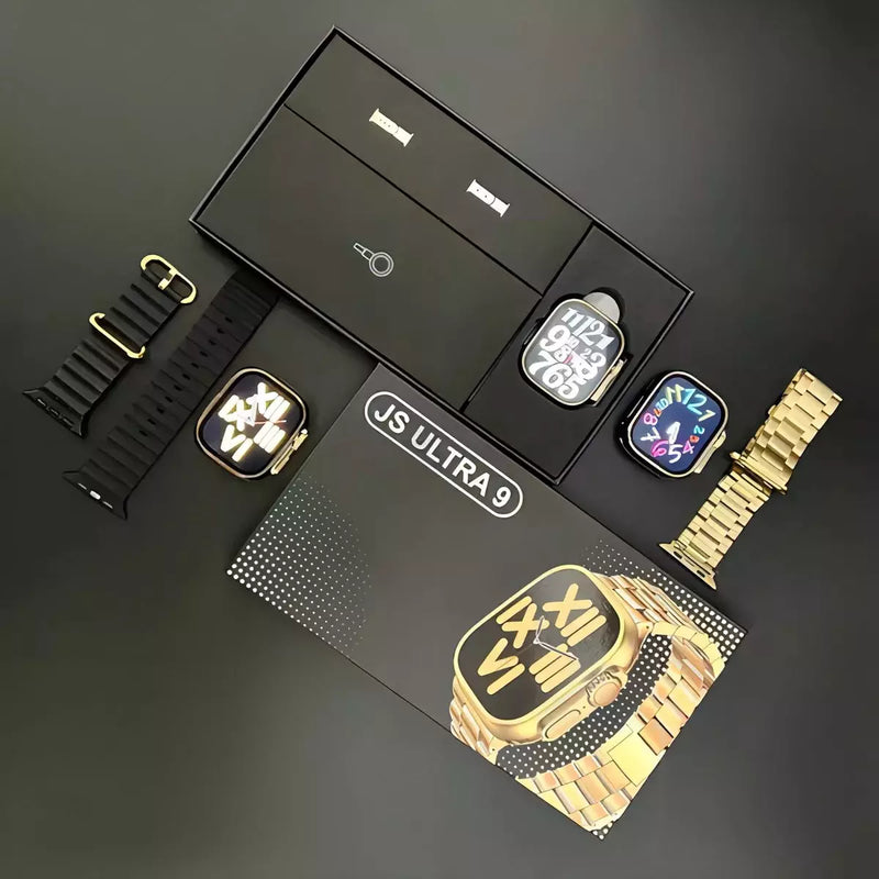 Smartwatch JS Ultra Gold 9 Com 2 Pulseiras Lançamento 2024