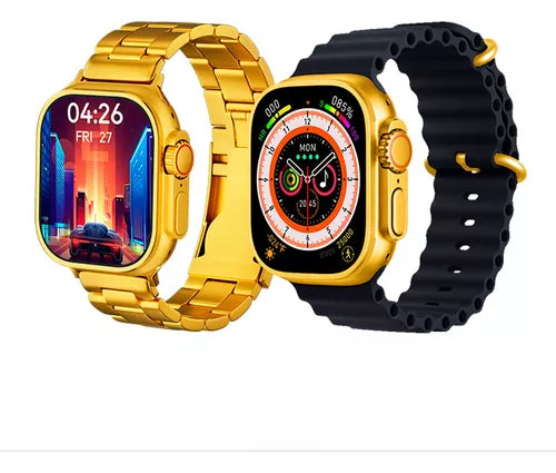 Smartwatch JS Ultra Gold 9 Com 2 Pulseiras Lançamento 2024